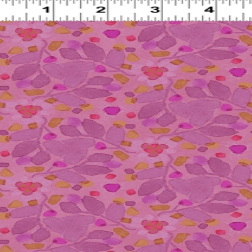 Clothworks Painted Patchwork Y3377 44 Light Eggplant Kaleidoscope