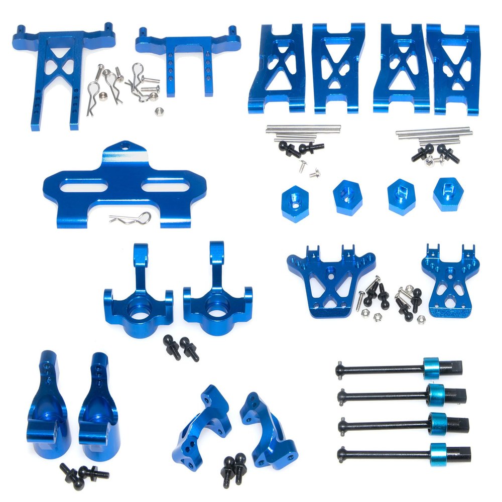 Upgrade Kit Aluminum Alloy Metal for Traxxas 1/18 LaTrax Teton Rally Desert Prerunner SST Rc Car Parts Replacement of 7615 7637 7650 7669 7532 7630(Blue)