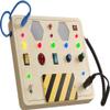 Crown Display Montessori Busy Board for Toddlers Wooden Sensory Toys for Toddlers with Light Up LED Buttons Pluggable Wires Baby 3 Year Old Gifts - Boys & Girls Educational Learning Fidget Toy view 1