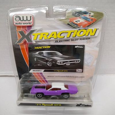 Auto World SC115 1971 GTX HO Scale Electric Slot Car - Purple