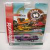 Auto World SC360-5 Cars N Coffee 1962 Bel Air HO Scale Electric Slot Car - Black with Magenta and Purple Graphics view 1