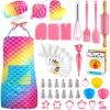 GIFTINBOX Kids Cooking and Baking Set, 54 PCS Complete Kit with Apron and Chef Hat, Real Cooking Utensils and Kitchen Accessories for Junior Chef, Ultimate Baking Gift for Girls Boys view 1