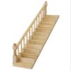 Miniature Stairs 1:12 Scale Dollhouse Furniture Wooden Handrail DIY Unpainted Staircase Dollhouse Accessories Pre-Assembled Steps Model (Left-Handrail) view 1