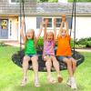 ARLIME 40 Inch Flying Saucer Tree Swing, Round Outdoor Swing with Hanging Straps, Hooks, 330lbs Weight Capacity, Large Tree Swing for Playground, Backyard and Playroom (Camo Green) view 2