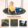 ARLIME 40 Inch Flying Saucer Tree Swing, Round Outdoor Swing with Hanging Straps, Hooks, 330lbs Weight Capacity, Large Tree Swing for Playground, Backyard and Playroom (Camo Green) view 4