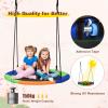 ARLIME 40 Inch Flying Saucer Tree Swing, Round Outdoor Swing with Hanging Straps, Hooks, 330lbs Weight Capacity, Large Tree Swing for Playground, Backyard and Playroom (Mulit-Color) view 4