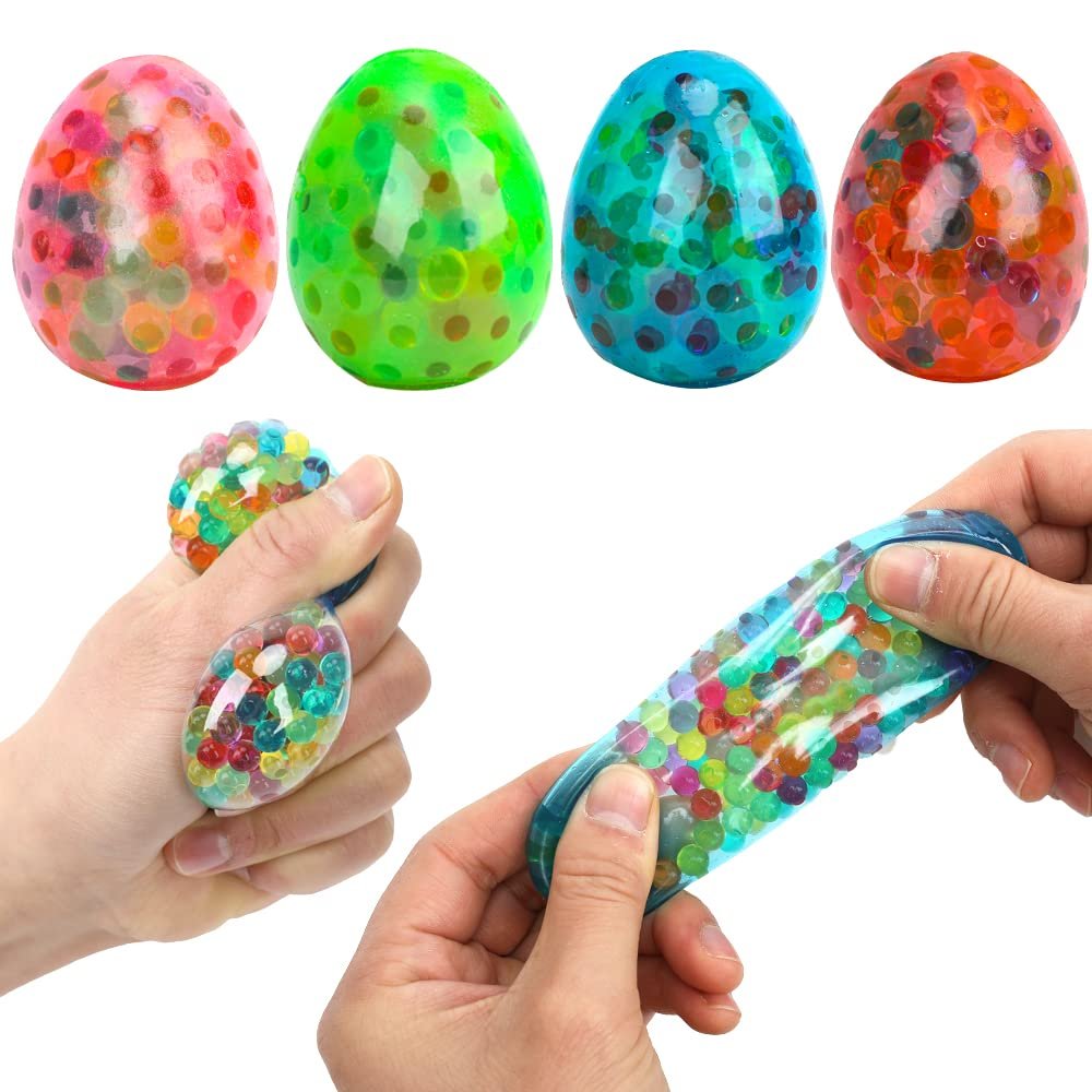 VOMAOK 4 Pack Egg Stress Balls Stress Relief Easter Basket Stuffers Gifts