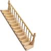 Miniature Stairs 1:12 Scale Dollhouse Furniture Wooden Handrail DIY Unpainted Staircase Dollhouse Accessories Pre-Assembled Steps Model (Right-Handrail) view 1