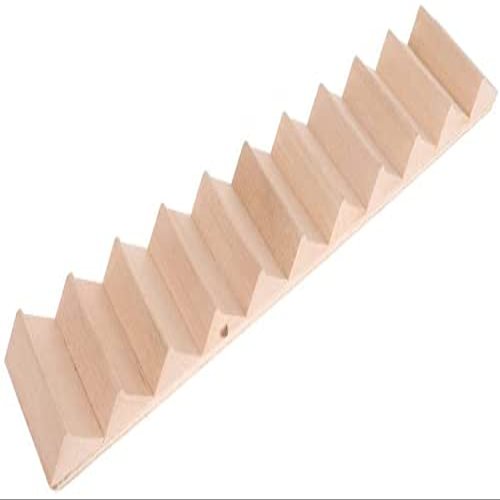 Miniature Stairs 1:12 Scale Dollhouse Furniture Wooden Handrail DIY Unpainted Staircase Dollhouse Accessories Pre-Assembled Steps Model (No-Handrail)