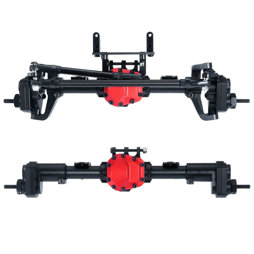 RC-Hub CNC Metal Front & Rear Axle Set for 1/10 Axial SCX10 II 90046 90047 RC Crawler Truck Car (Front and Rear)