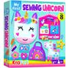 KRAFUN My First Unicorn Kids Sewing kit, Beginner Arts & Crafts, Make 8 Cute Projects with Plush Stuffed Animal, Pillow, Mobile, Keyring and Bag, Instructions & Felt for Learn Sewing, Embroidery view 1