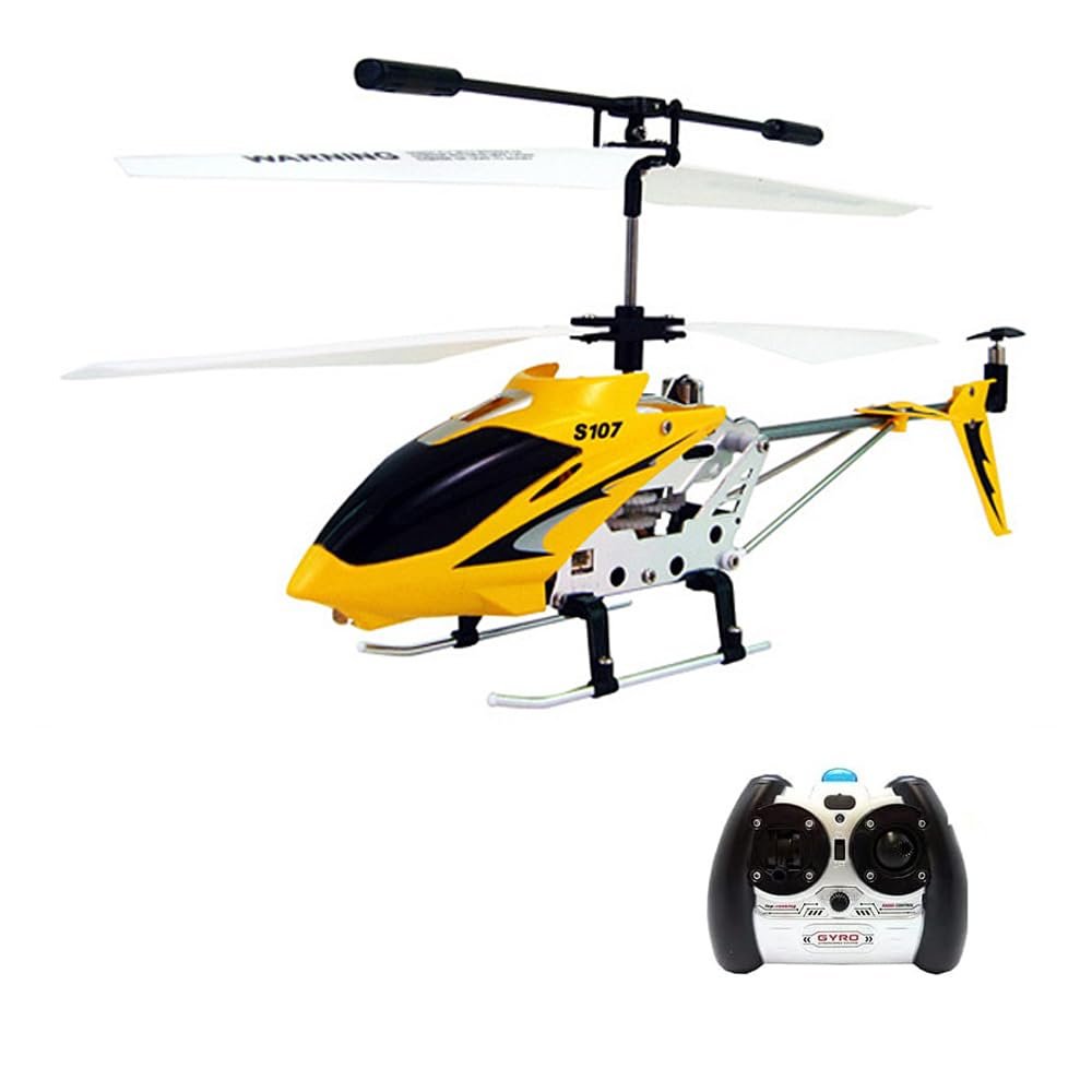 Goolsky S107G RC Helicopter, 3 Channel Remote Control Helicopter with Gyro for Beginners (Yellow)