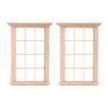 DOITOOL 2Pcs 1: 12 Dollhouse Window Frame Dollhouse Miniature Furniture Mini Wooden Window Frame DIY Dollhouse Bedroom Accessories, 3.3 x 4.5inch view 1