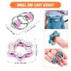 Hicarer 8 Pieces Fidget Toys Set Includes 4 Flippy Roller Chain and 4 Six Roller Bike Chain Toys Gifts for Adults in Learning Help(Purple, Pink, Yellow, Light Blue) view 2