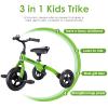 YGJT 3 in 1 Tricycle for Toddlers Age 2-5 Years Old, Folding Kids Balance Bikes with Adjustable Seat and Removable Pedal, Ride-on Toys for Infant, Gift for Baby Boys Girls Birthday(Green) view 3