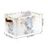 Deven Chic Pink Flower Elephant Personalized Large Storage Baskets for Organizing Shelves with Handle,Closet Decorative Storage Bins for Toy, Bathroom,Nursery,Home 1 Pack view 3