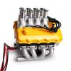 RCHUBAM RC-Hub Simulate FST V8 Engine Fans Radiator Kit Motor Cooling with Heatsink Cover for 1/10 TRX TRX4 RC Crawler Car(Yellow) view 3