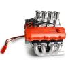 RC-Hub V8 Engine Fans Radiator Motor with Heatsink Cover for 1/10 TRX4 RC Crawler Scale (Orange) view 3
