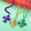 Bnikion Mardi Gras Beads Necklace Fleur De Lis Gold Purple Green New Orleans Beads for Mardi Gras Saint Patrick's Day Party view 4