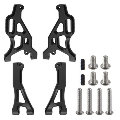 ShareGoo Aluminum Alloy Front Upper & Front Lower Swing Arm Front A Arm Compatible with Arrma 1/7 Limitless Infraction 6S RC Car (Black)