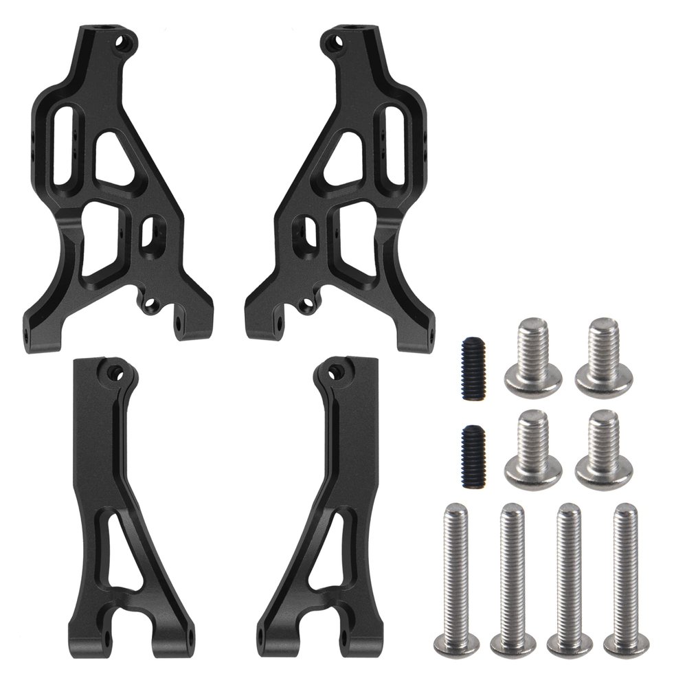 ShareGoo Aluminum Alloy Front Upper & Front Lower Swing Arm Front A Arm Compatible with Arrma 1/7 Limitless Infraction 6S RC Car (Black)