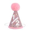 SYESQL Half Birthday Rainbow Cone Hat - Glitter Half Hats Pink,6 Months Party Decor (1/2 Rainbow Hat) view 1