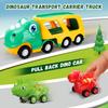 TOY Life Toddler Car Toy for 1+ Year Old, Dinosaur Transport Carrier Truck with 4 Pull Back Dinosaur Cars Dino Figures, Dinosaur Toys for Kids 1 2 3 4 5+, Christmas Birthday Gift for 18M+ Boys Girls view 3