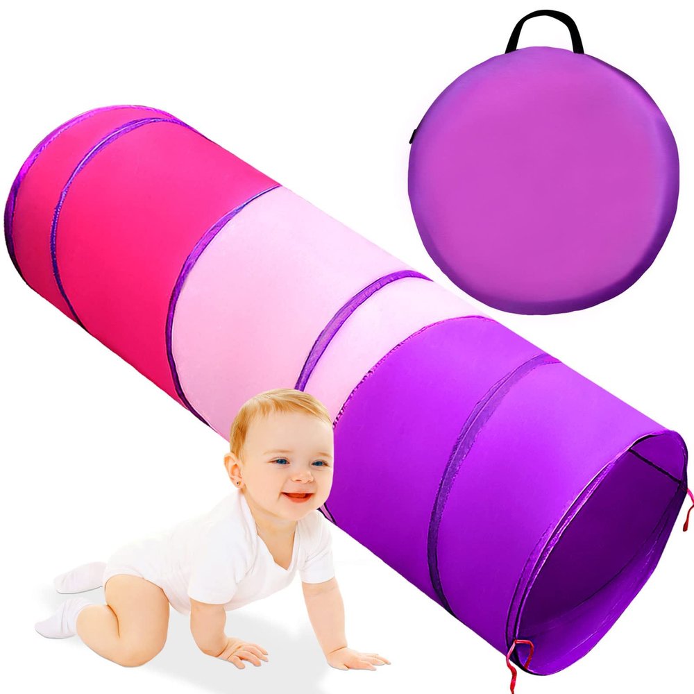 Kids Play Tunnel for Toddlers 1-3, Baby Crawling Toys for 1 2 3 4 Year Old Girl Boy Birthday Gift, 6 Foot Pop Up Tunnel, Indoor Outdoor Toddler Toys for Infant Children or Dog