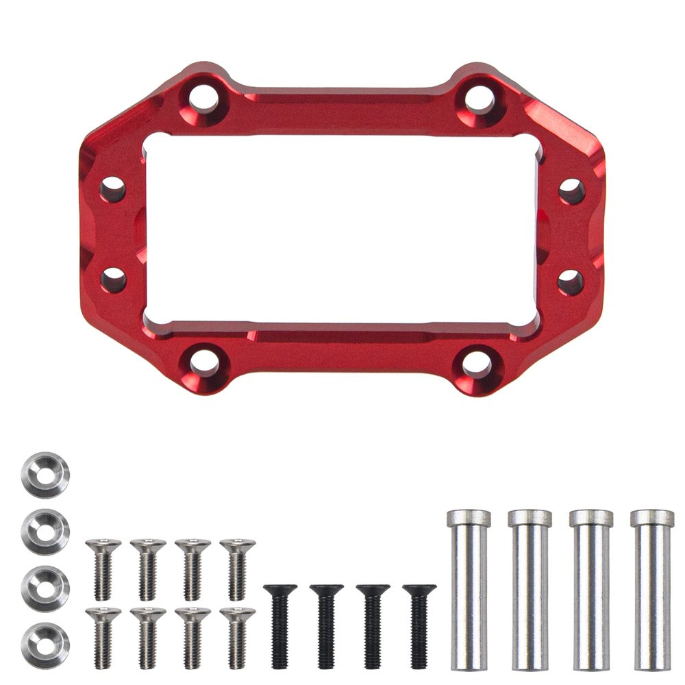 ShareGoo Metal Steering Servo Mount Set Compatible with Arrma 1/8 Kraton 6S Outcast Senton Talion Typhon BLX RC Car Upgrade Parts (Red)