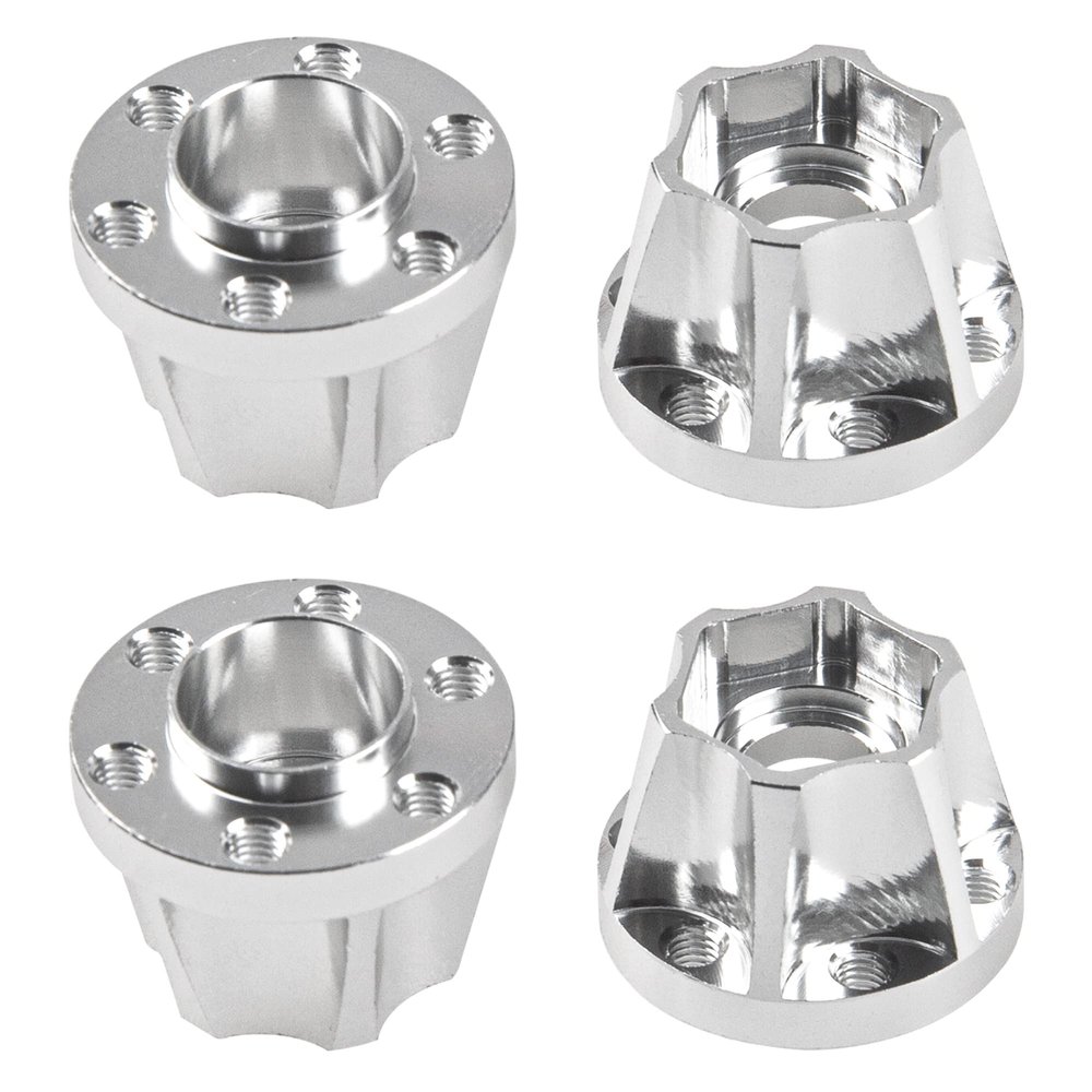 Vgoohobby Metal RC 12mm Wheel Hex Hub Extension Combiner Compatible with 1.9/2.2inch Wheel Rim Axial SCX10 Traxxas TRX4 D90 1/10 RC Crawler (15mm, Silver)