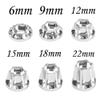Vgoohobby Metal RC 12mm Wheel Hex Hub Extension Combiner Compatible with 1.9/2.2inch Wheel Rim Axial SCX10 Traxxas TRX4 D90 1/10 RC Crawler (15mm, Silver) view 2