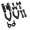 Vgoohobby Upper & Lower Swing Arm Wheel Hex Adapter Steering Block Swing Arm Mount Steering Cup w/Bearing Set Compatible with WPL D12 1/10 RC Car Upgrade Part (Black) view 2