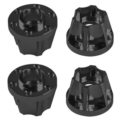 Vgoohobby Metal RC 12mm Wheel Hex Hub Extension Combiner Compatible with 1.9/2.2inch Wheel Rim Axial SCX10 Traxxas TRX4 D90 1/10 RC Crawler (15mm, Black)