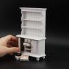 1:12 Scale Miniature Cupboard Bookshelf Classic Wooden Mini Storage Hutch Kitchen Dollhouse Bookshelf Wood Cabinet 1:12 Furniture Display Showcase Decoration Sideboard Accessories (White) view 1