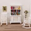1:12 Scale Miniature Cupboard Bookshelf Classic Wooden Mini Storage Hutch Kitchen Dollhouse Bookshelf Wood Cabinet 1:12 Furniture Display Showcase Decoration Sideboard Accessories (White) view 3
