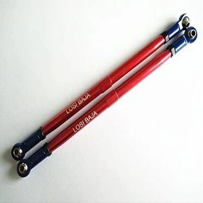 Aluminum Thicker Rear Suspension Upper Links with Aluminum Ends -2pcs Set for 1/10 Losi Baja Rey Rock LOS234003 Red