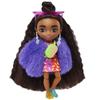 Barbie Extra Minis Doll #1 (5.5 in) Wearing Sprinkle-Printed Dress & Furry Coat with Doll Stand & Accessories Including Micro Sunglasses and Waist Bag, Gift for Kids 3 Years Old & Up view 1