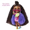 Barbie Extra Minis Doll #1 (5.5 in) Wearing Sprinkle-Printed Dress & Furry Coat with Doll Stand & Accessories Including Micro Sunglasses and Waist Bag, Gift for Kids 3 Years Old & Up view 3
