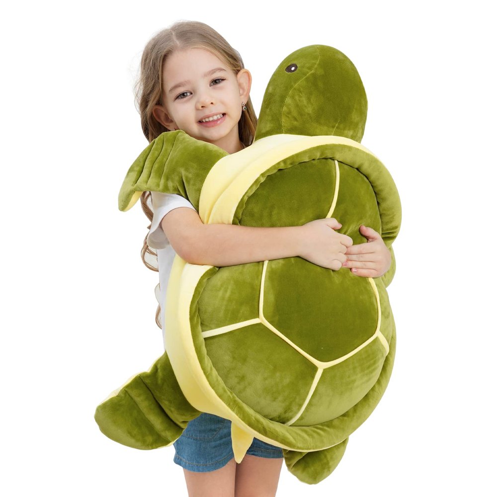 28 inch Big Green Sea Turtle Stuffed Animals Giant Soft Plush Toys, Large Ocean Turtle Plushies Body Pillow, Gifts for Kid Boys, Girls, Girlfriend, Birthday, Valentine's, Christmas