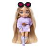 Barbie Extra Minis Doll #4 (5.5 in) Wearing Fluffy Purple Fashion, with Doll Stand & Accessories Including Teddy Ears and Sunglasses, Gift for Kids 3 Years Old & Up view 1