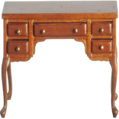 Melody Jane Dolls Houses Dollhouse Mid Century Walnut Desk Writing Table JBM Miniature Study Furniture