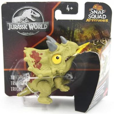 JurassicWorld Snap Squad Attitudes [Triceratops] 2" inch Chomp Figure, Green