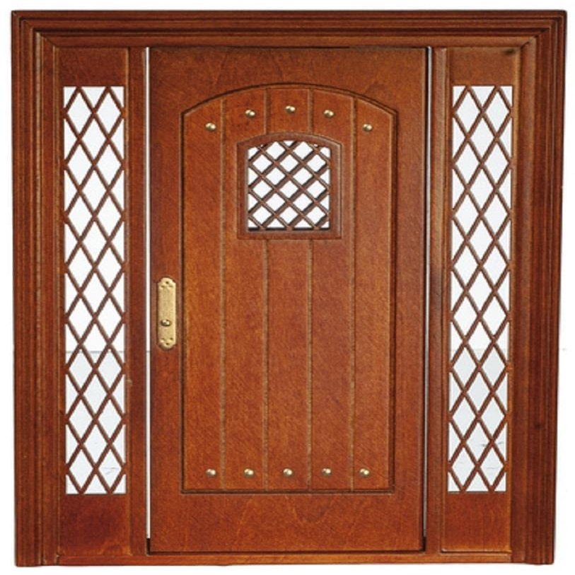 Dollhouse Tudor Front Entrance Door & Sidelights JBM Miniature DIY Accessory