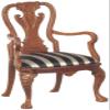 Melody Jane Dolls Houses Dollhouse Walnut Queen Anne Carver Chair JBM Miniature Dining Room Furniture view 1