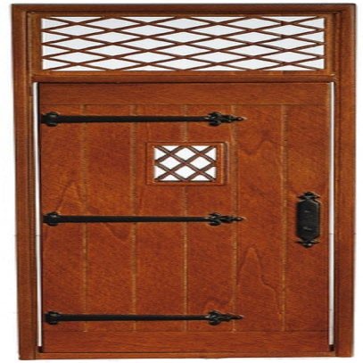 Dollhouse Tudor Front Entrance Door JBM Miniature Builders DIY Walnut Accessory
