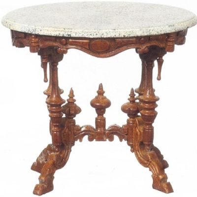 Melody Jane Dolls Houses Dollhouse Victorian Tea Table JBM Miniature Walnut Living Room Furniture 1:12