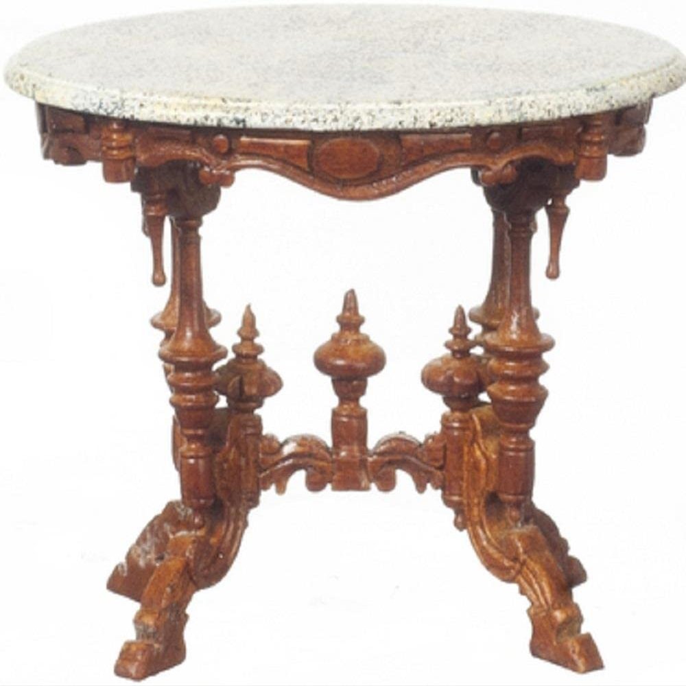 Melody Jane Dolls Houses Dollhouse Victorian Tea Table JBM Miniature Walnut Living Room Furniture 1:12