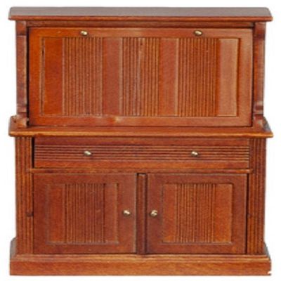 Melody Jane Dolls Houses Dollhouse Bureau Secretary Desk Walnut JBM Miniature Study Office Furniture