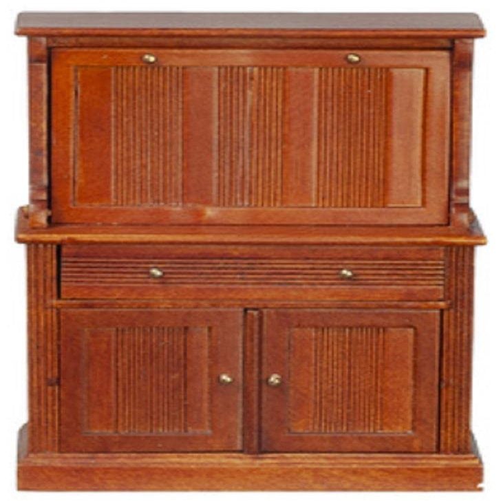 Melody Jane Dolls Houses Dollhouse Bureau Secretary Desk Walnut JBM Miniature Study Office Furniture