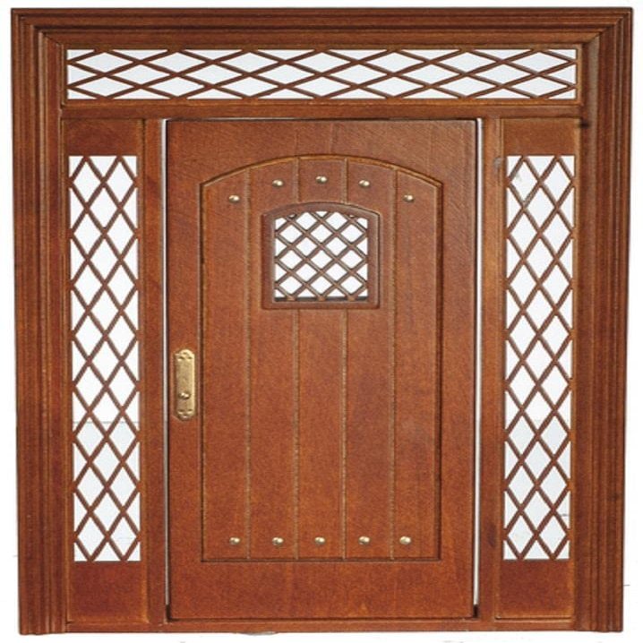 Melody Jane Dolls Houses Dollhouse Tudor Door & Fanlight JBM Miniature Front Entrance DIY Accessory 1:12